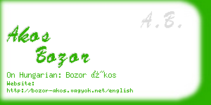 akos bozor business card